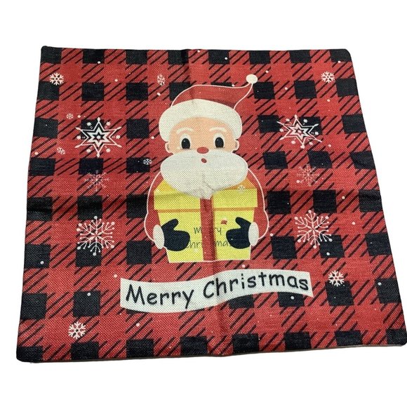 4 Christmas Pillow Covers 17.5" x 17.5" Square Zipper Throw Cushion Case Décor - Picture 4 of 7